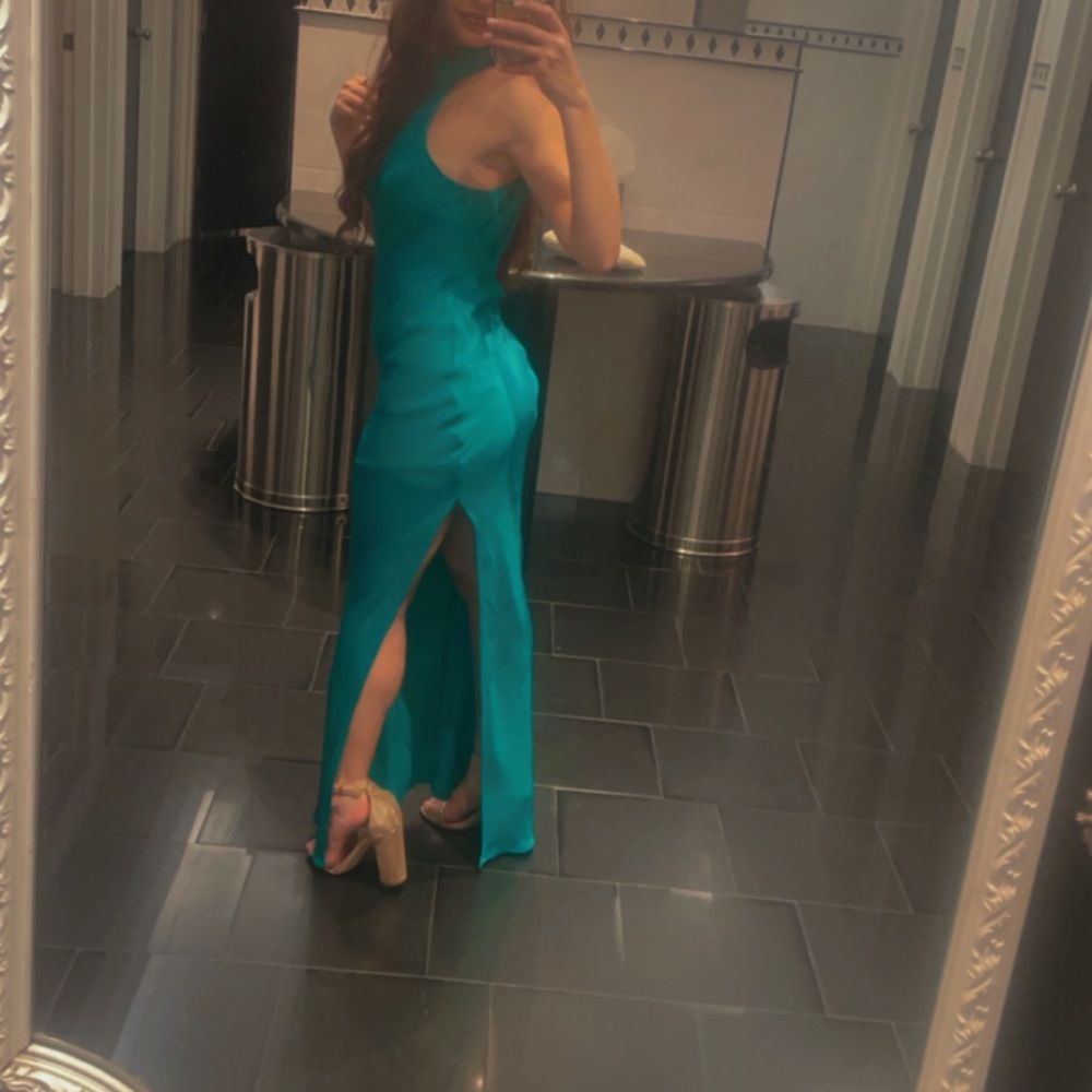 Claire Satin Drape Back Maxi Dress - Picture 11 of 14